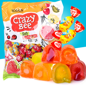 俄罗斯进口Roshen如胜小蜜蜂软糖乌克兰水果味夹心QQ糖结婚喜糖