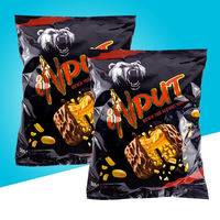 Russian imported Black Brown Bear chocolate-flavored peanut filling candy KDV brand Brown Bear nougat wedding candy thumbnail 3