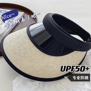 UV凉帽遮阳帽女夏防晒帽空顶帽遮脸出游防紫外线镜面太阳帽