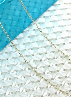 9K金真金项链女素金白金黄金闪O链 十字手工DIY 弹簧扣 龙虾扣