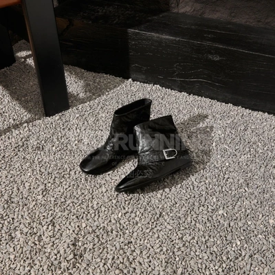 T97【胎羊版】新款舒适设计感复古百搭时尚皮带扣短靴鲨鱼靴G2708