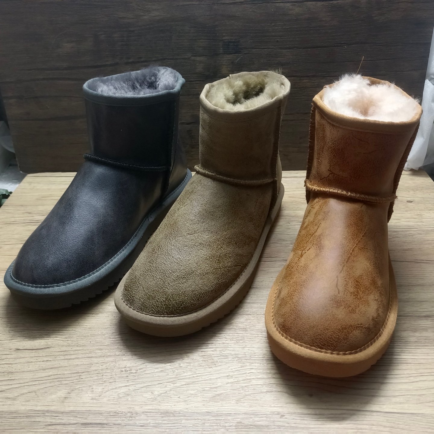 冬季新款真皮皮毛一体雪地靴男圆头平底羊毛加绒保暖防滑短筒棉鞋,流行男鞋,时尚雪地靴,淘宝优惠券,粉丝福利购,淘宝优惠卷
