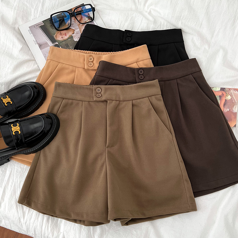 高腰显瘦时尚毛呢短裤