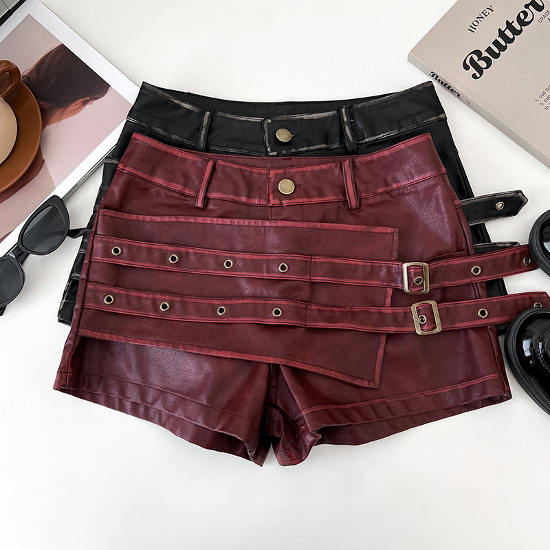 复古美式时尚不规则PU皮高腰显瘦皮裤阔腿裤靴裤热裤女秋冬新款,女装/女士精品,休闲裤,淘宝优惠券,粉丝福利购,淘宝优惠卷