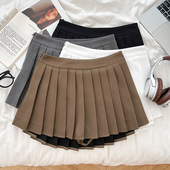 学院风设计感小众高腰显瘦百褶裙西装 半身裙防走光短裙a字裙女