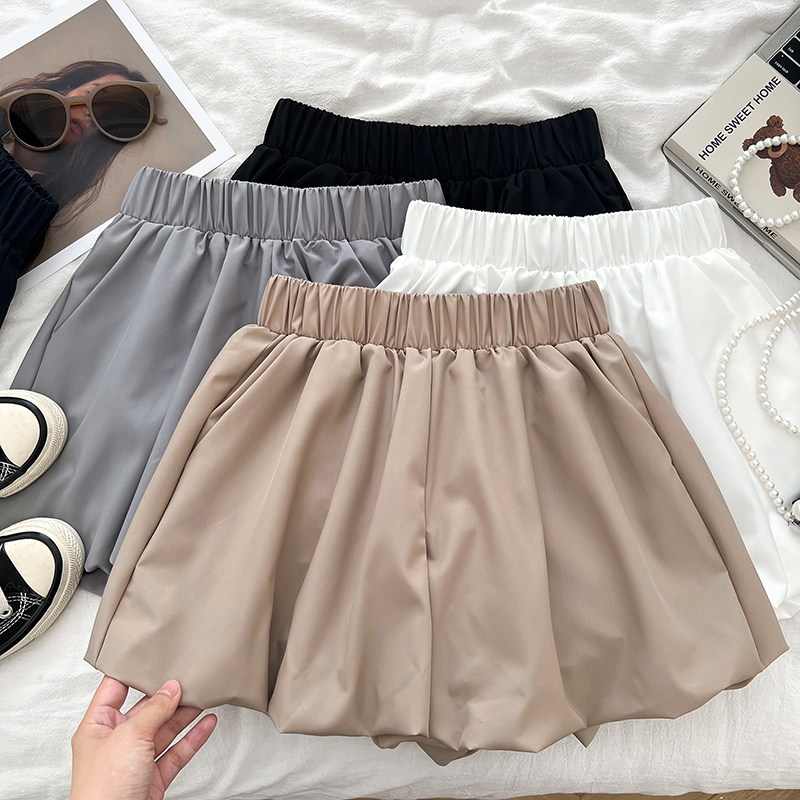 韩版设计感甜美百搭纯色高腰显瘦花苞短裤阔腿裤休闲裤热裤女夏季,女装/女士精品,休闲裤,淘宝优惠券,粉丝福利购,淘宝优惠卷