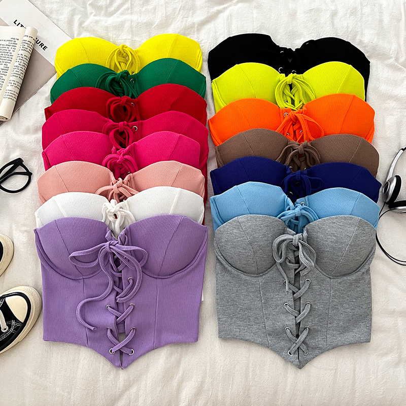 交叉绑带不规则吊带背心上衣