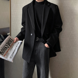 毛呢大衣男短款加厚垫肩西装宽松韩版外套大码F358-P108，男装西服套装，电商A152