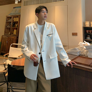 西装外套男春秋港风宽松网红痞帅小西服潮流休闲百搭上衣F172-P95