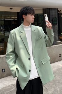 抖音品质西装外套ins男装高级感休闲垫肩上衣廓形小西服F130-P95图片