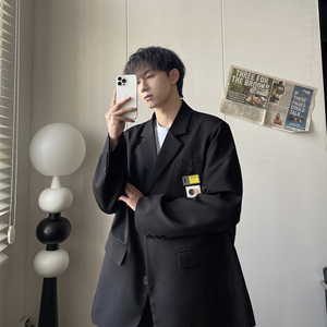 简约韩版小西服男宽松西装春季休闲oversize垫肩XF133-P95图片