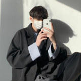 炸街小西装外套西装男高级感痞帅休闲西服春秋衣服大码XF70-P85，男装西服套装，电商A152