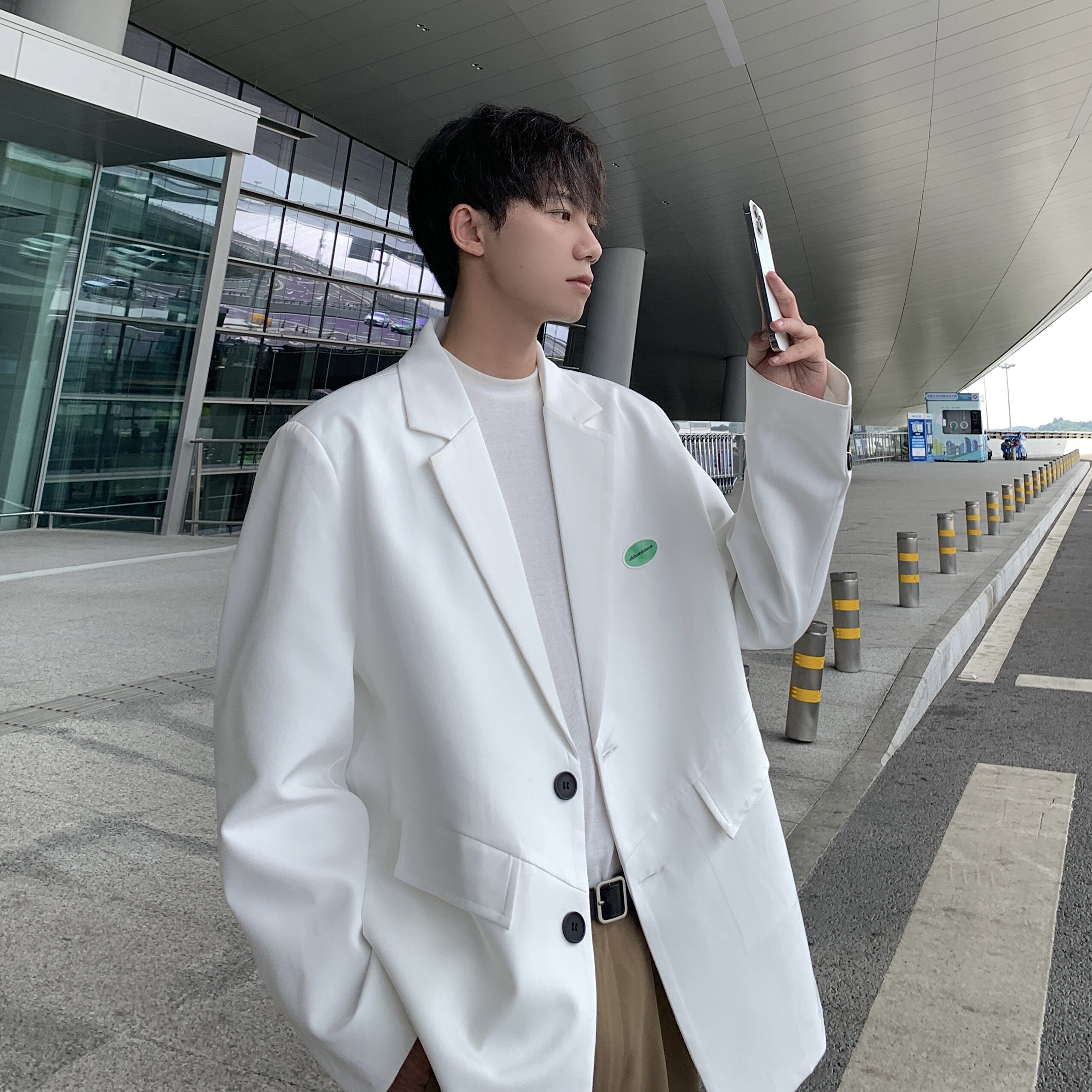 休闲西服男春秋季ins潮宽松dk制服痞帅小西装外套大码F156-P95,男装西服套装,电商A152