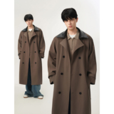 无影墙秋冬新款中长款系带风衣外套韩版宽松大衣大码F321-P118，男装风衣，电商A152