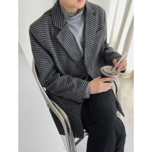 短款外套男潮高级感秋冬季毛呢大衣风衣男装西装大码F314-P108图片