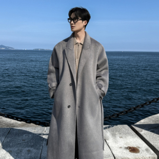 毛呢大衣男过膝羊毛大衣F771 P198 中长款 手工双面呢大衣秋冬韩版