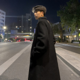 冬季毛呢大衣男士韩版过膝中长款风衣宽松呢子外套西装F317-P128，男装西服套装，电商A152