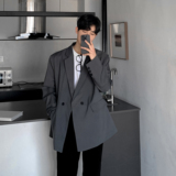 垫肩休闲西服男春秋款宽松炸街西装高级设计感韩版外套F503-P95，男装西服套装，电商A152