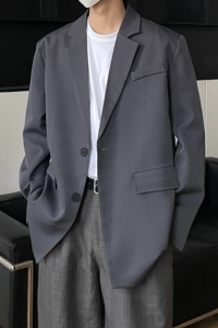 白色外套高级感炸街西装男oversize港风休闲小西服大码XF130-P95图片