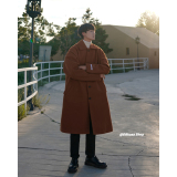 长款过膝风衣外套男秋季潮牌ins英伦帅气休闲毛呢大衣F258-P128，男装风衣，电商A152