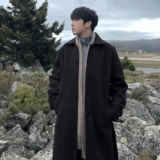 韩版冬季潮流加厚毛呢大衣男休闲过膝呢子风衣外套F308-P128，男装风衣，电商A152