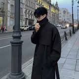 直播款2025男生长款腰带过膝款风衣大衣双排扣F352-P118，男装风衣，电商A152