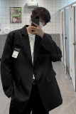 西服外套男休闲宽松oversizeins港风潮流百搭上衣小西装XF120-P95，男装西服套装，电商A152
