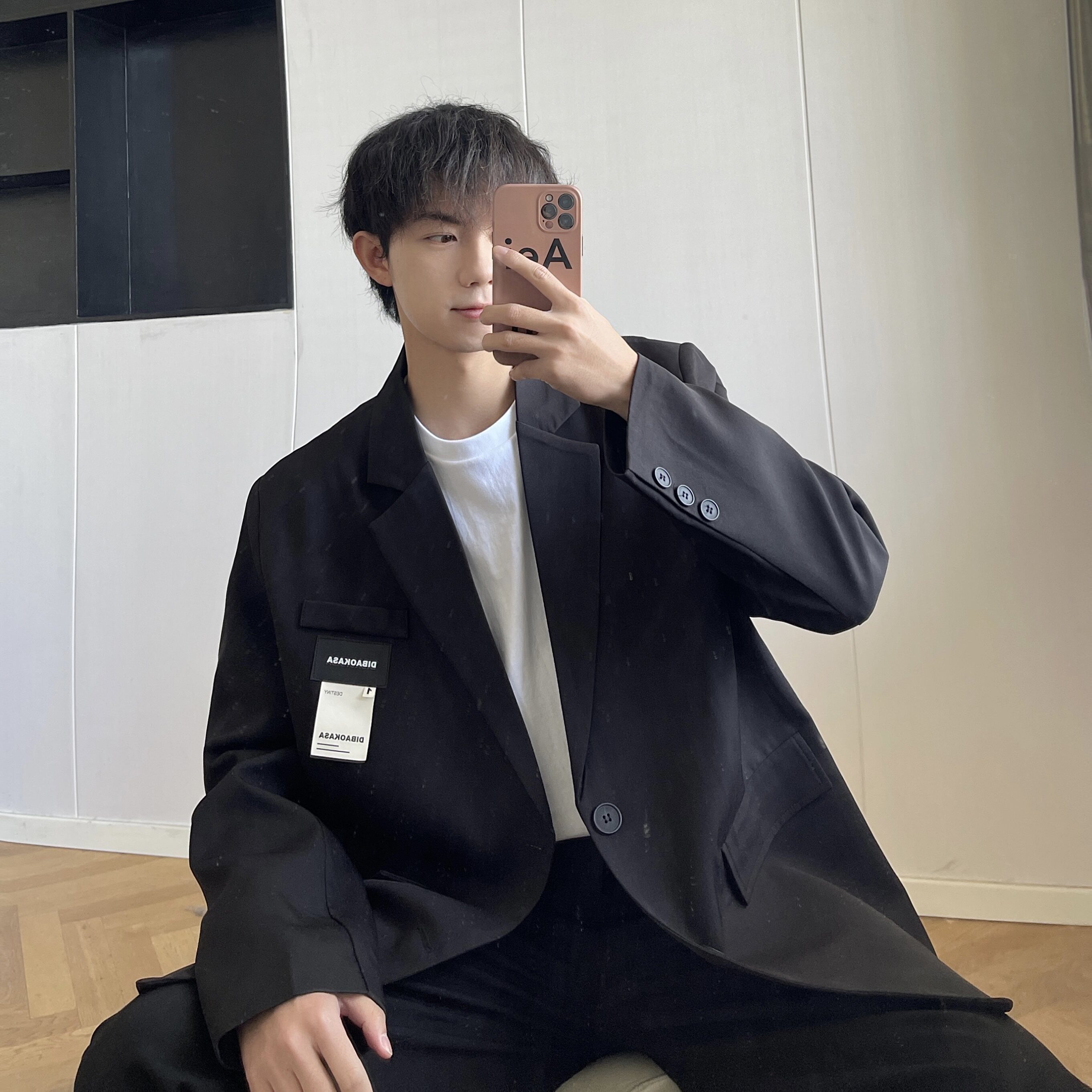 休闲西服男ins潮痞帅韩版小西装宽松大码潮流百搭外套XF120-P95,男装西服套装,电商A152