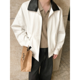 2025秋款短款美式复古外套潮牌痞帅宽松翻领夹克大码F330-P98，男装夹克，电商A152