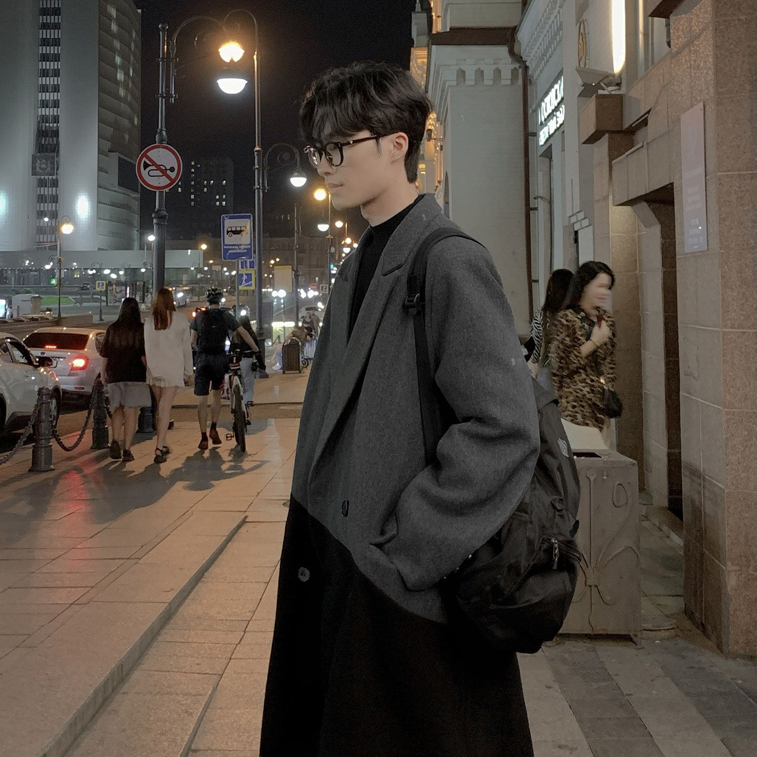 大衣男中长款秋冬加厚宽松过膝男士风衣韩版毛呢西装F367-P138，男装西服套装，电商A152