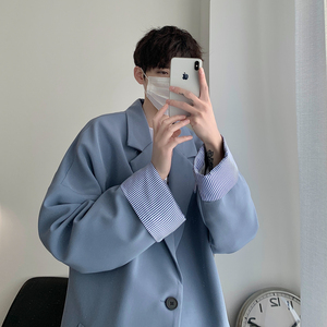 炸街小西装外套西装男高级感痞帅休闲西服春秋衣服大码XF70-P85图片