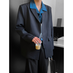 2025秋季新款韩版小西装外套oversize痞帅男士休闲西服F177-P95图片