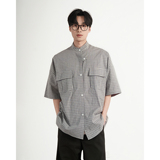 直播款2025夏季新款套头衬衫男生短袖衬衫五分袖大码C33-P48，男装T恤，电商A152