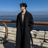 2025冬装新款长款毛呢大衣男过膝长款风衣加厚外套大码F370-P138，男装风衣，电商A152