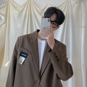 oversize韩系西装外套男士痞帅休闲百搭春秋季小西服XF120-P95，男装西服套装，电商A152
