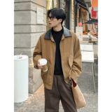 2025秋款短款美式复古外套潮牌痞帅宽松翻领夹克大码F330-P98，男装夹克，电商A152