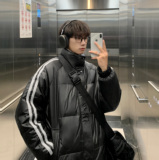 冬季潮流设计师宽松加厚羽绒服男短款日式街头保暖外套2203-P168，男装羽绒服，电商A152