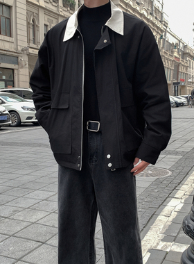 直播款 M-5XL 男生撞色宽松夹克男短款大码外套潮流F356-P108