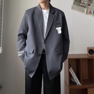 西装外套男高级感痞帅廓形垫肩休闲oversize 小西服  XF138-P95图片