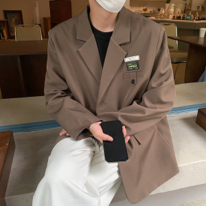 秋大码设计感西装男士外套痞帅高级oversize休闲宽松西服F107-P95，男装西服套装，电商A152