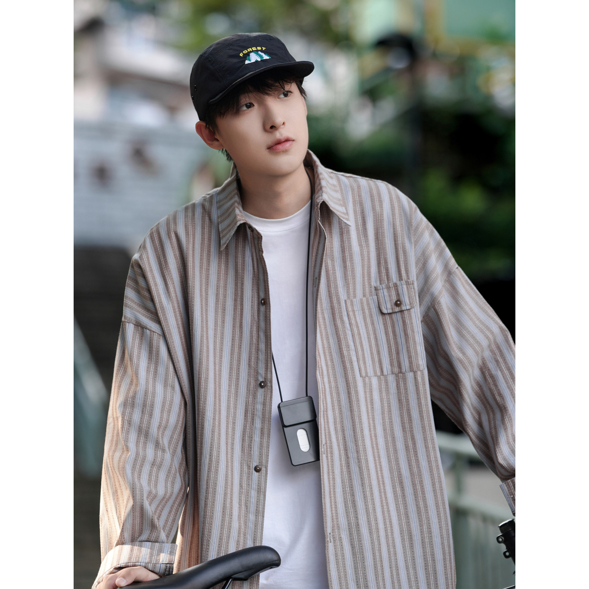 直播款 M-5XL  秋季宽松长袖衬衫男设计款衬衣大码CS115-P60