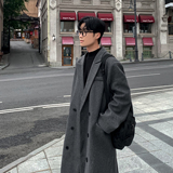 毛呢大衣男中长款韩板宽松百搭潮流呢子英伦风外套F306-P125，男装毛呢大衣，电商A152