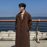 2025冬装新款长款毛呢大衣男过膝长款风衣加厚外套大码F370-P138，男装风衣，电商A152
