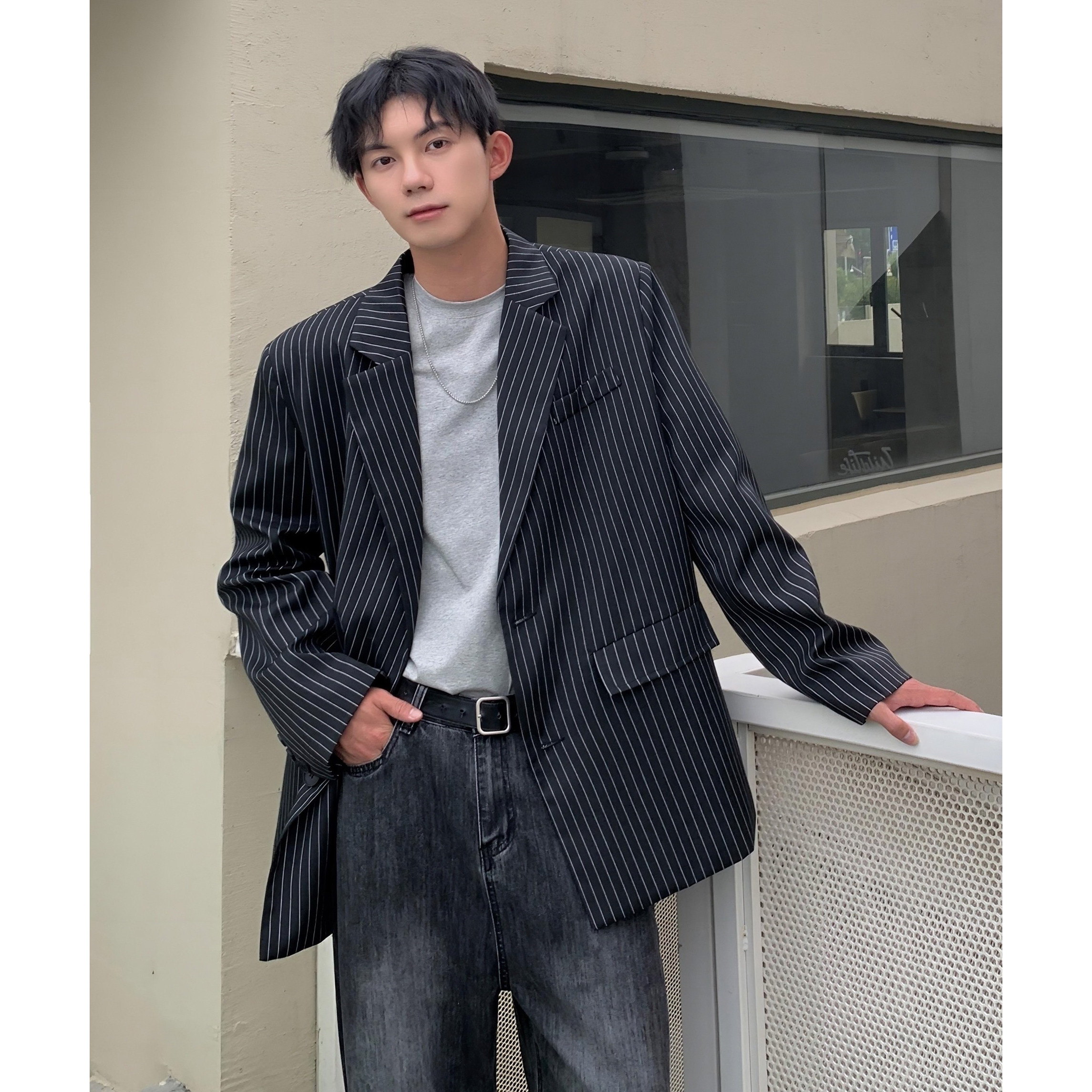 春秋男士休闲西服小西装潮ins单西外套痞帅宽松大码韩版F178-P95,男装西服套装,电商A152