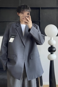 春季西装外套男宽松潮炸街痞帅dk制服青少年休闲小西服XF120-P95图片
