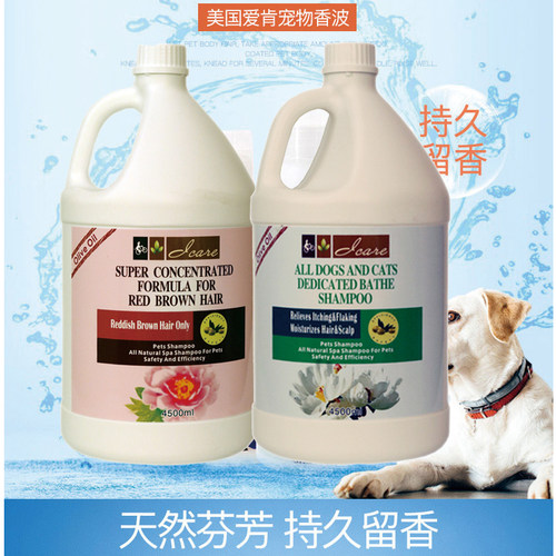 iCare爱肯宠物沐浴露猫狗通用洗发香波泰迪红棕褐色专用3800ML美