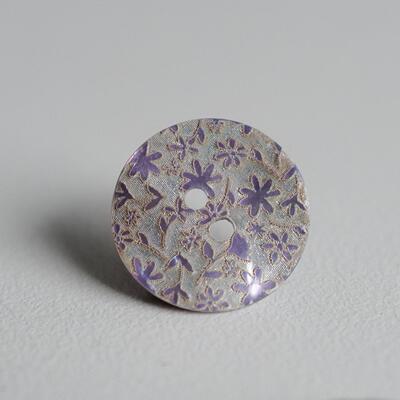 贝壳浪漫松薰衣草紫凸纹纽扣