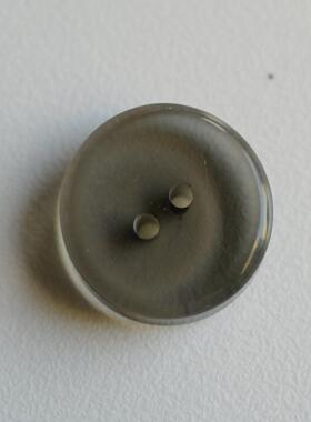 20mm仅一颗 英国Textile Garden浅青灰色透明中间微凹纽扣