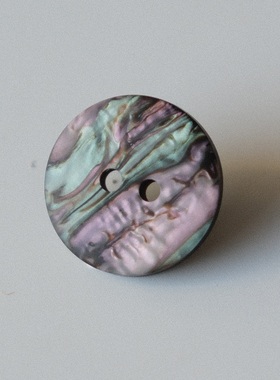 尝鲜价18mm一颗价英国Textile Garden紫绿色流动纹理黑底纽扣