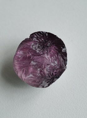 25mm一颗价格德国JIM亚克力果冻感冰紫色百合花纹理纽扣